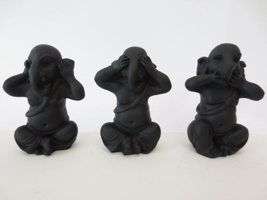 Elefant Hren, Sehen, Schweigen schwarz