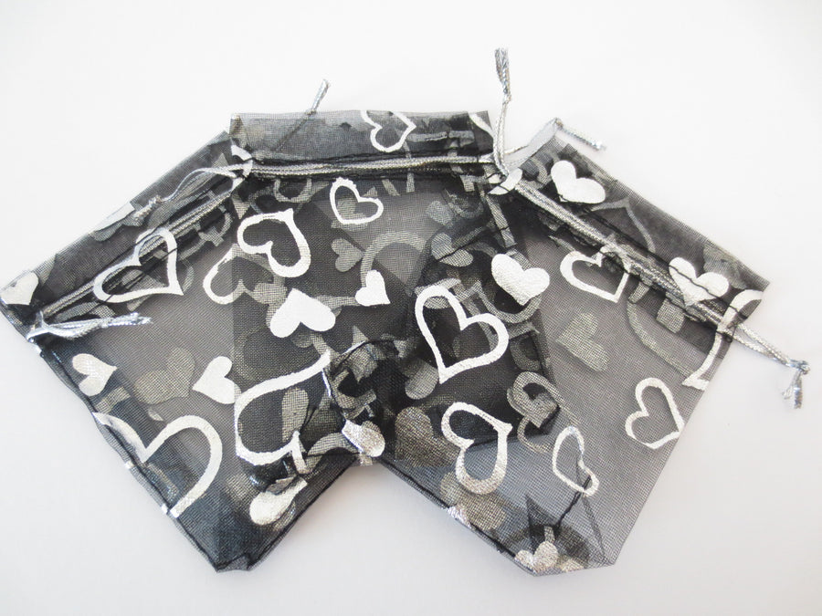 Organzabeutel Herzen - 7.5cm x 10cm