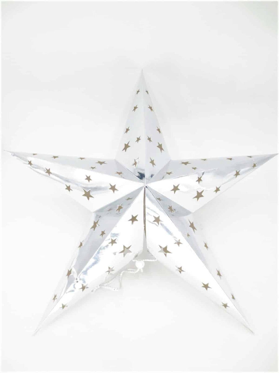 Papierstern-Laterne – Silber