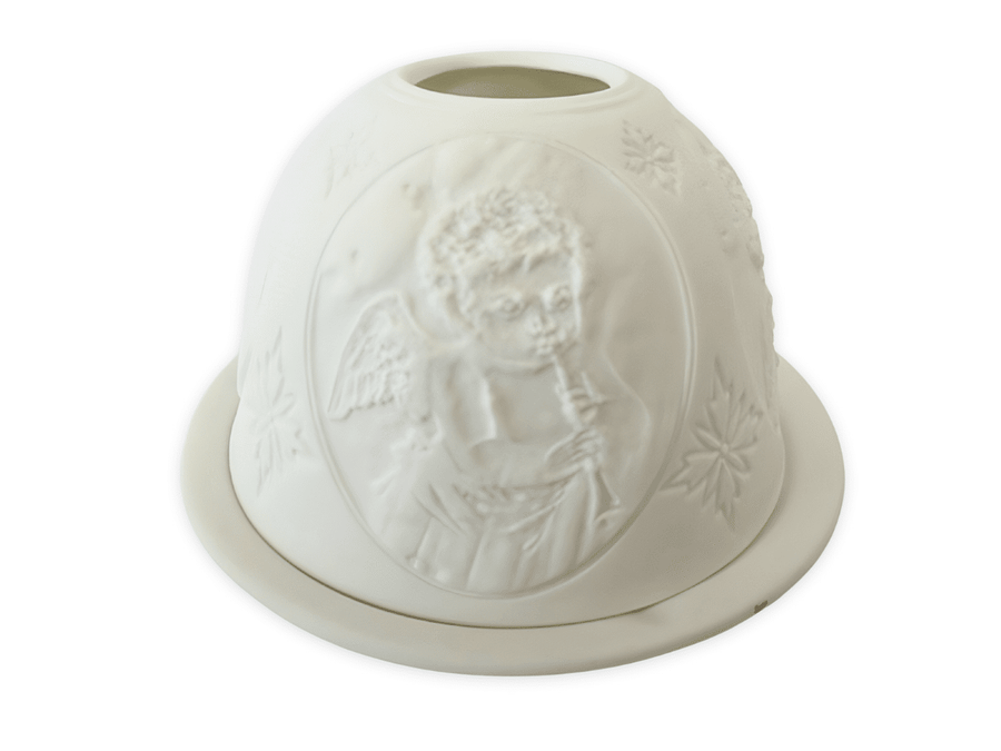 Porzellan-Teelichthalter Cupid Music 8 cm