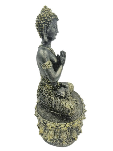 Tibetische Buddha-Statue – Gold und Schwarz