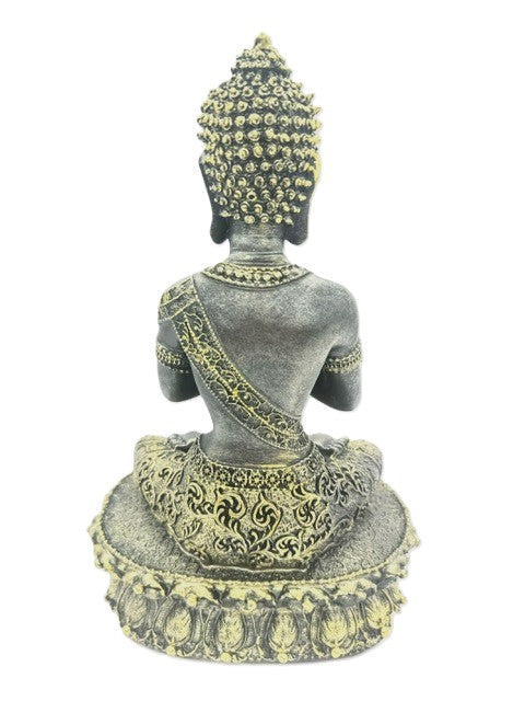 Tibetische Buddha-Statue – Gold und Schwarz
