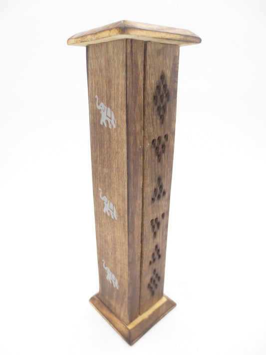 Antiker Luxus-Räucherturm aus Holz – Elefant (2 Stück)