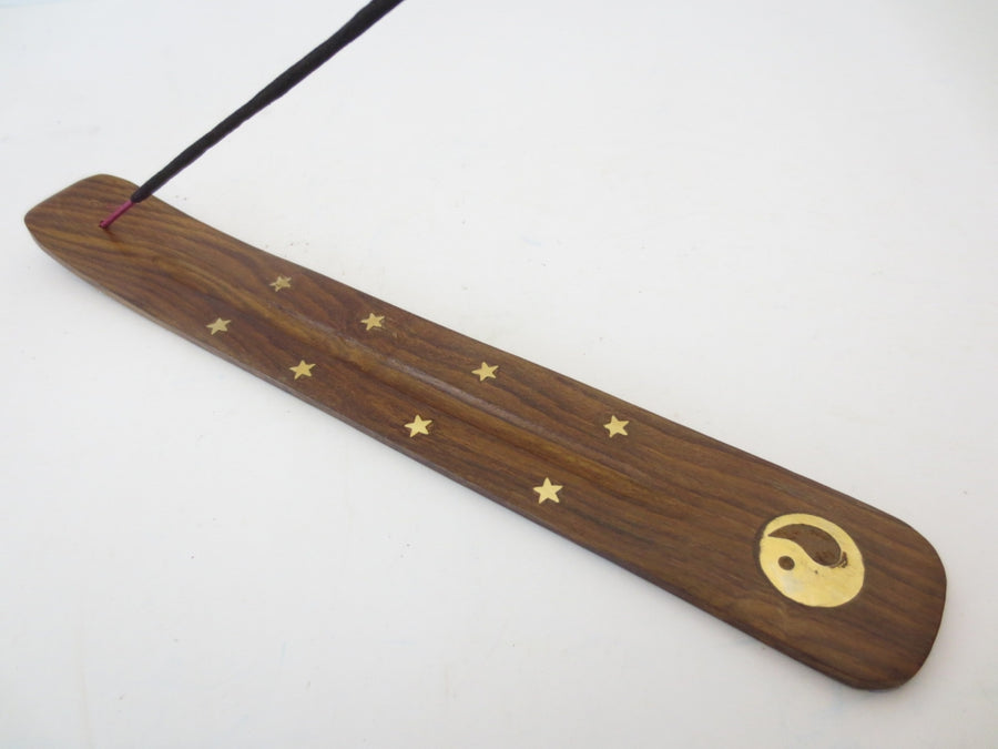 Räucherstäbchenhalter aus Holz – Yin Yang (10 Stück)