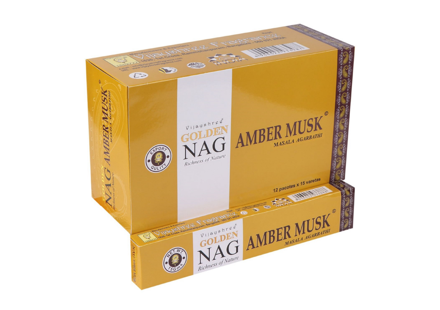 Golden Nag Amber Musk Masala Räucherstäbchen 15 g