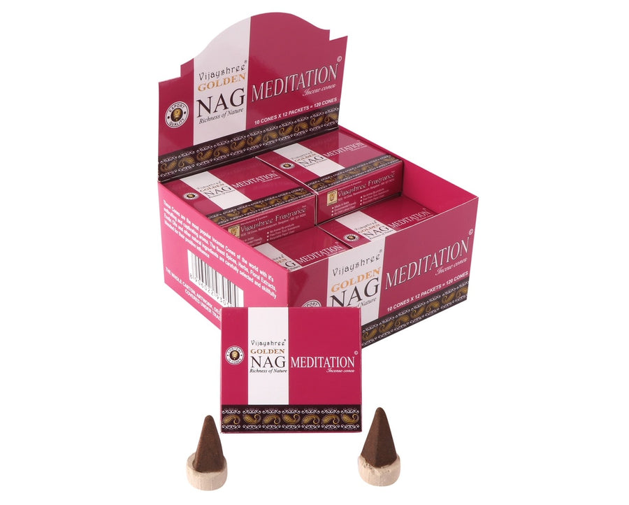 Vijayshree Golden Nag Räucherkegel - Meditation