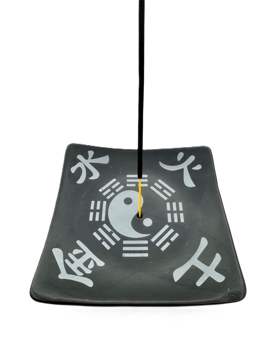 Schwarzer Quadratischer Yin Yang-Räucherhalter für Stäbchen Set (6 stück)
