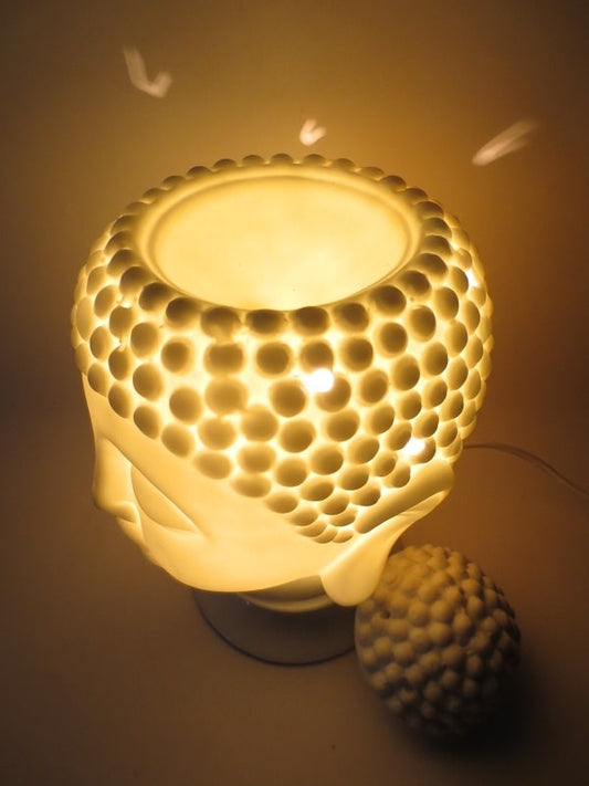 Elektrische Duftlampe Buddha-Kopf Weiß (Groß)
