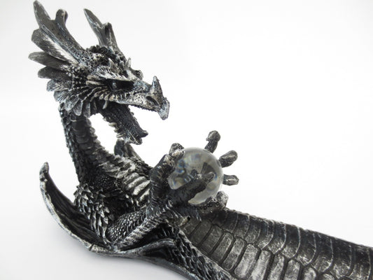 Silber Drachen Räucherstäbchenhalter