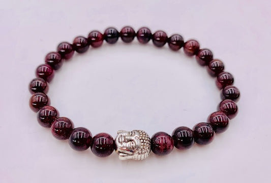 8mm Buddha Armband ohne Box - Granat