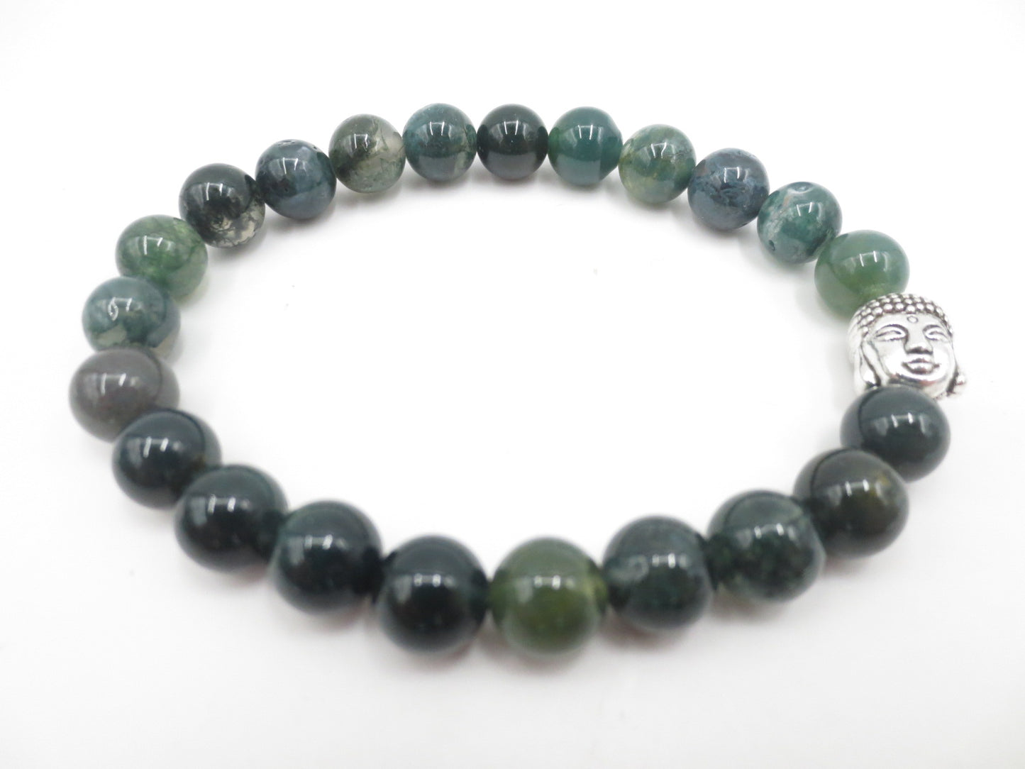 8mm Boeddha Armband für Doos - Mos Agaat