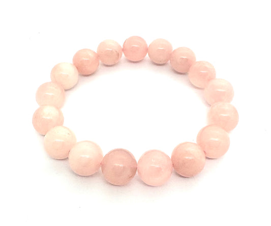 12 mm Rosenquarz Edelsteinarmband – Geschenkbox Exklusiv