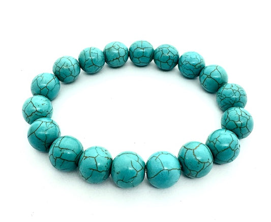 12 mm Türkis Edelsteinarmband – Geschenkbox Exklusiv