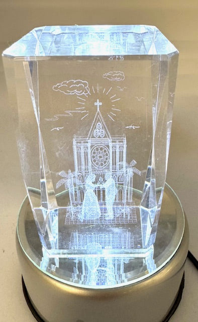 3D-Kristall-Lasergravurblock – Kirche