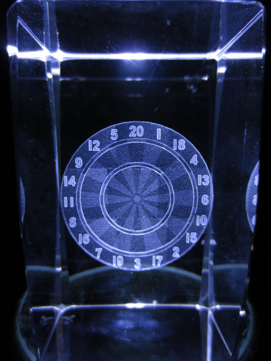 3D-Kristall-Lasergravurblock – Dartscheibe