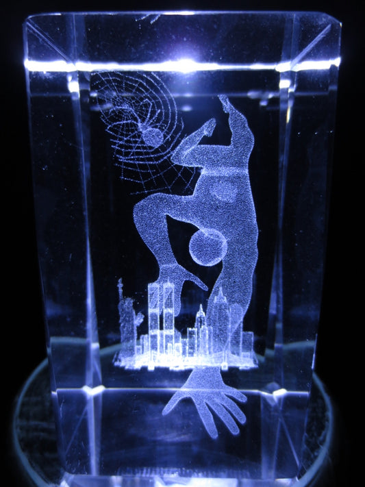 3D-Kristall-Lasergravurblock – Spiderman