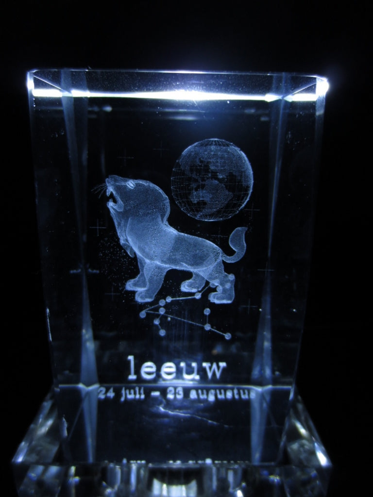 3D-Kristall-Lasergravurblock – Löwe