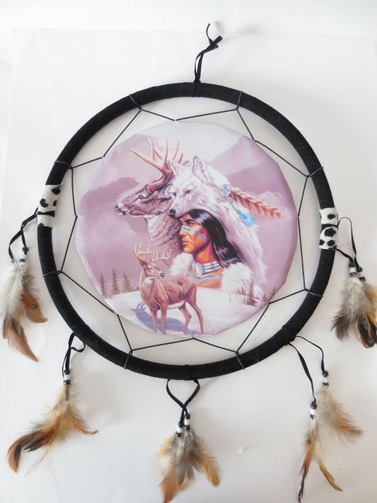 38cm Traumfänger Indianer und Hirsch
