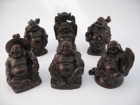 5 cm Buddha-Set Rot (6-teilig)