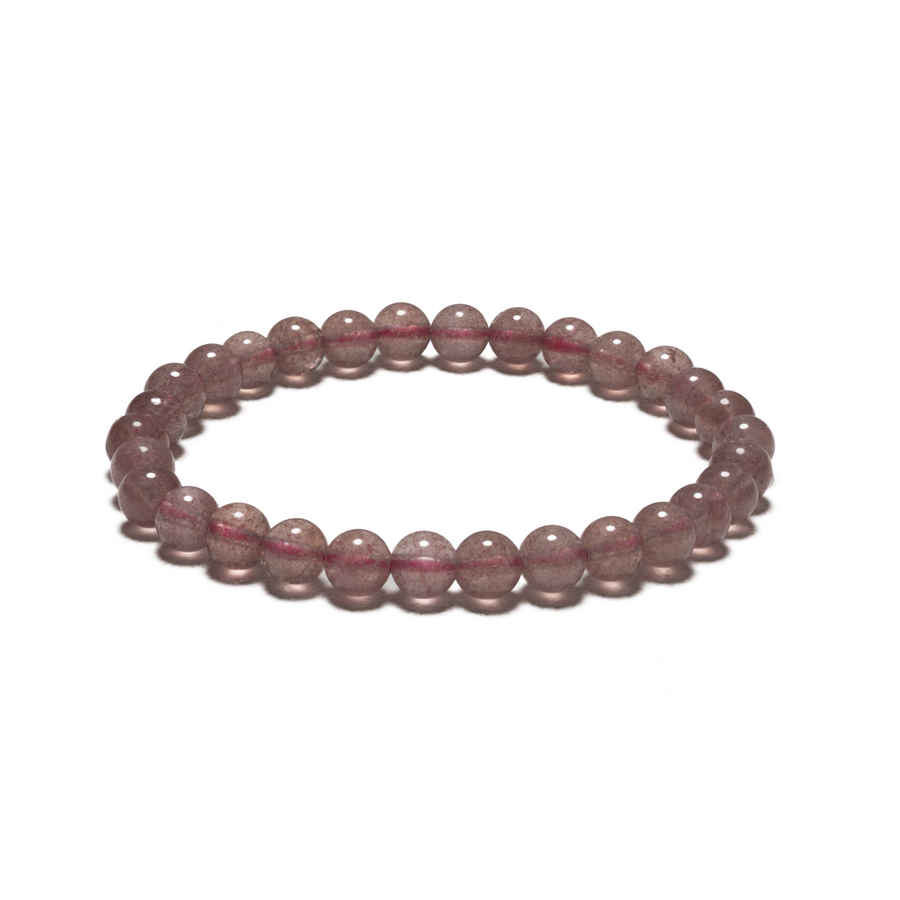 6mm Edelsteinarmband ohne Geschenkbox - Erdbeerquarz