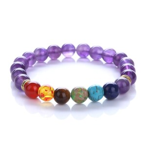 8 mm 7-Chakra-Armband ohne Box – Amethyst