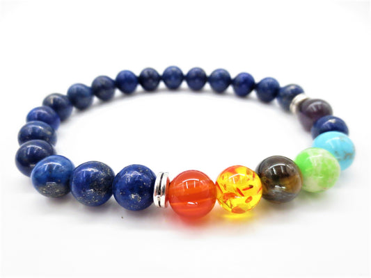 8 mm 7-Chakra-Armband ohne Box – Lapizlazuli