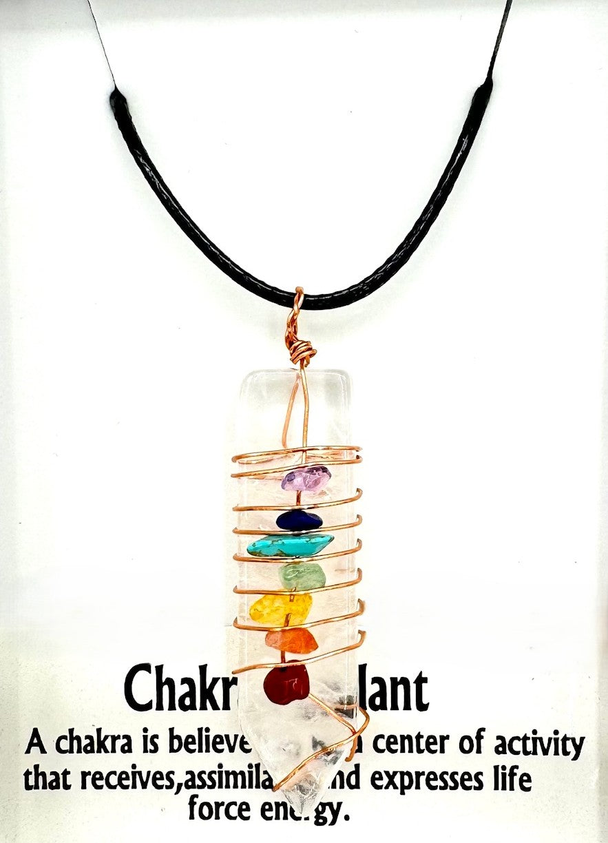 7 Chakra Edelstein Halskette Anhänger (II) - Bergkristall