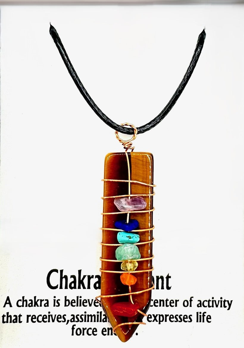 7 Chakra Edelstein Halskette Anhänger (II) - Tigerauge