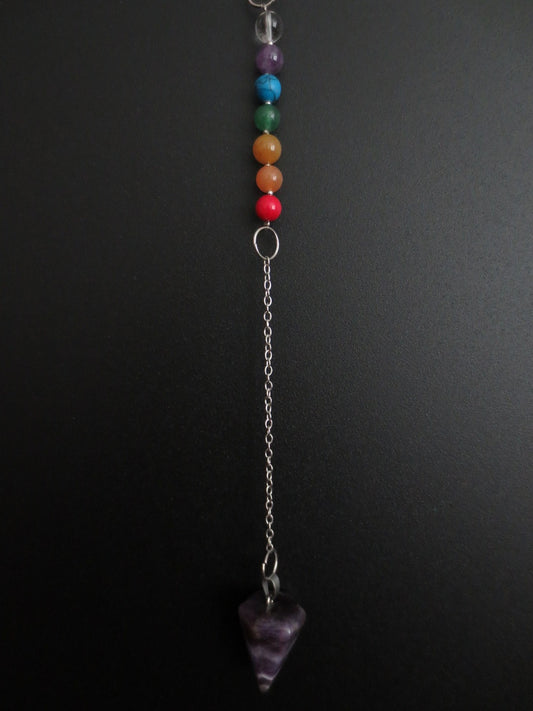 Amethyst 7 Chakra Edelstein-Pendel