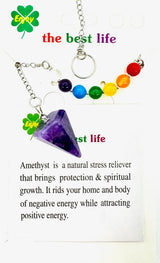 Amethyst 7 Chakra Edelstein-Pendel
