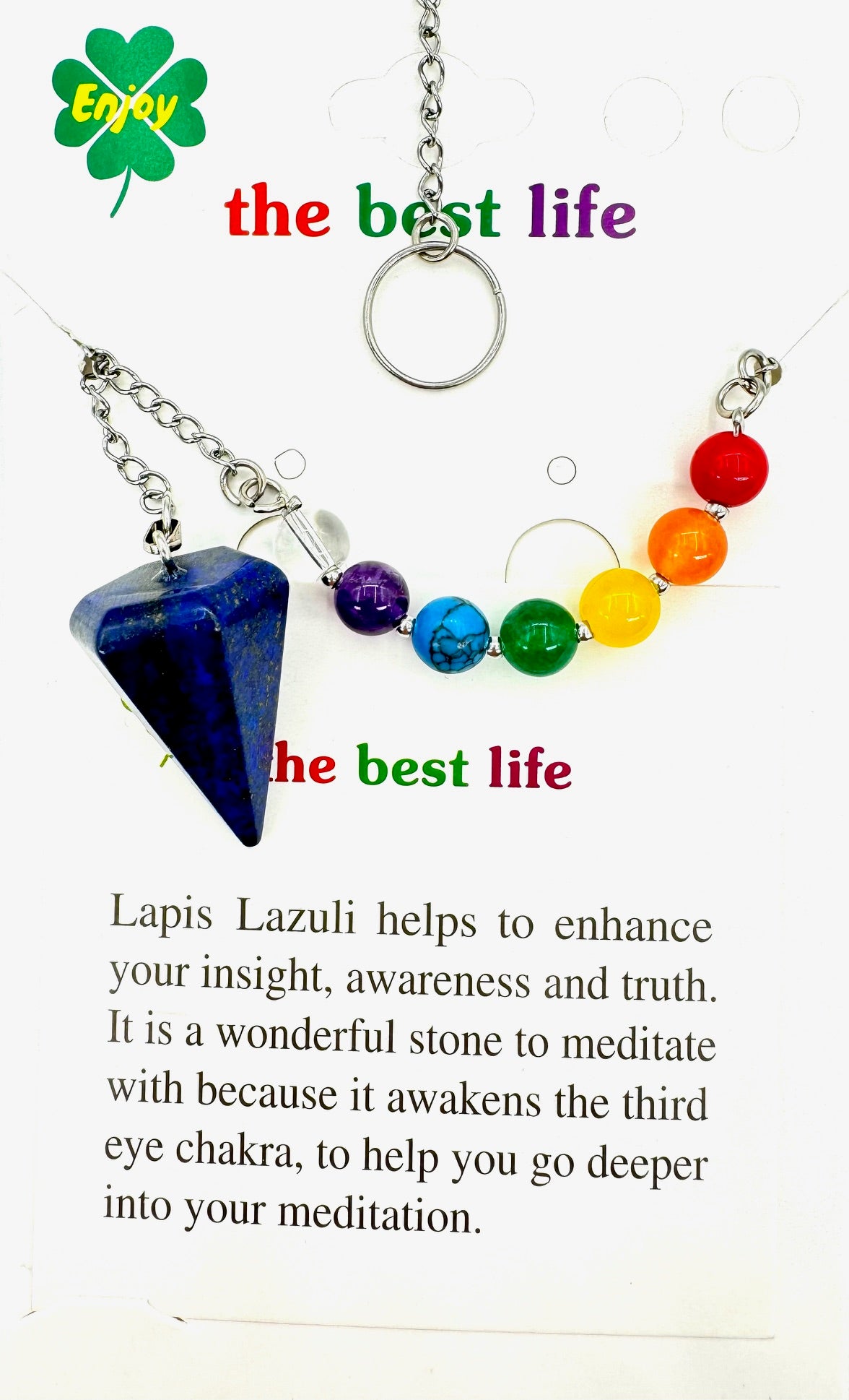 7-Chakra-Pendel aus Lapislazuli