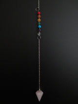 Rosenquarz 7 Chakra Edelstein-Pendel