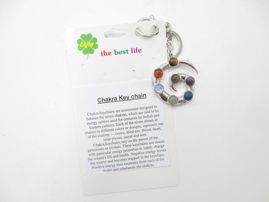 Großhandel Metall Chakra Reiki Schlüsselanhänger mit 7 Edelsteinen