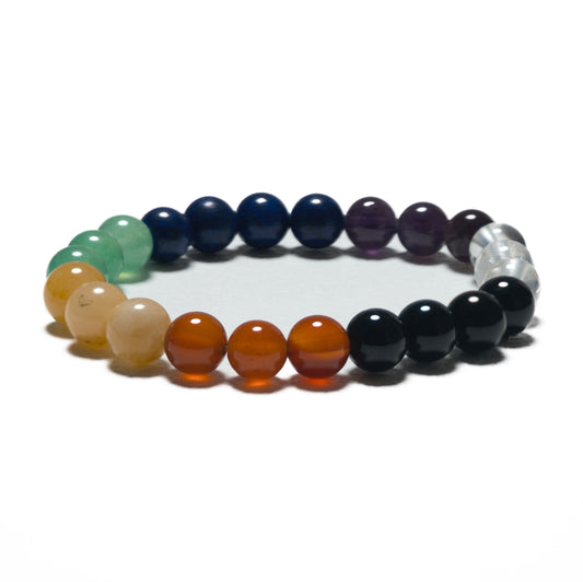 8 mm 7-Chakra-Armband ohne Box – Gemischt