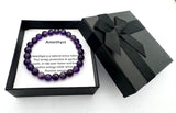 8 mm Amethyst Edelsteinarmband – Geschenkbox Inklusiv