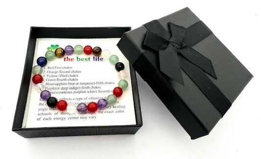 8 mm Mixed Edelsteinarmband – Geschenkbox Inklusiv