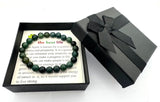 8 mm Moosachat Edelsteinarmband – Geschenkbox Inklusiv