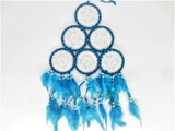 8 cm Gehäkelter Traumfänger in Blauer Pyramidenform
