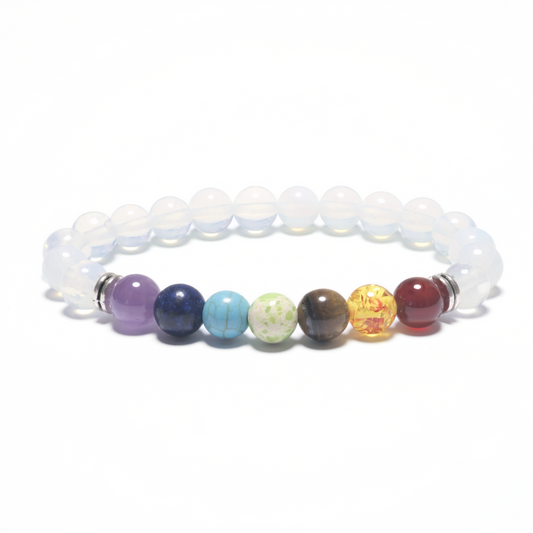 8 mm 7-Chakra-Armband ohne Box – Opal