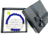 8mm Armband mit Geschenkbox - Lapis Lazuli und Diamant