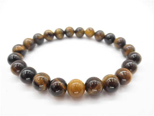 8 mm Tigerauge Edelsteinarmband – Geschenkbox Inklusiv