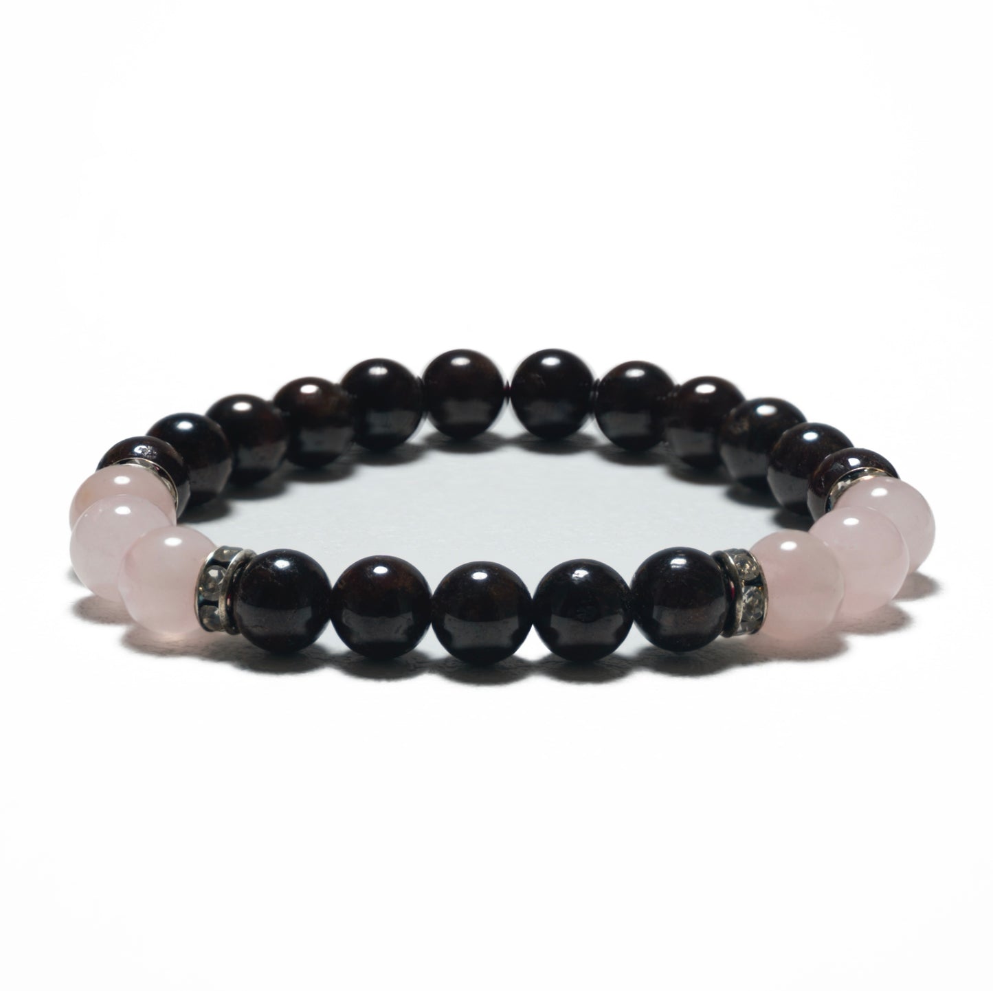 8mm Armband für Cadeaudoos - Granat und Diamant