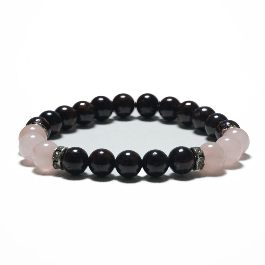 8mm Armband ohne Geschenkbox - Granat und Diamant