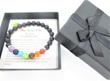 8 mm 7-Chakra Schwarzer Turmalin Edelsteinarmband – Geschenkbox inklusive