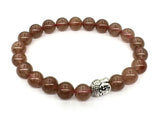 8 mm Buddha Erdbeerquarz Armband – Geschenkbox Inklusive