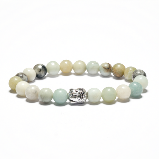 8mm Buddha Armband ohne Box - Amazonit