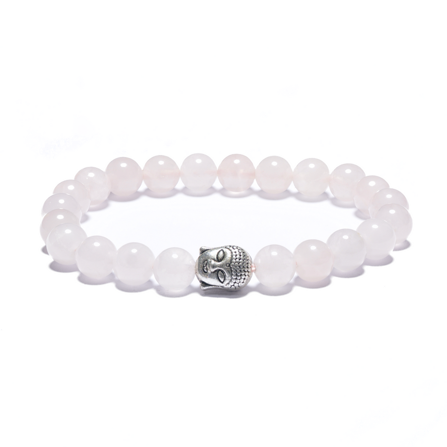 8mm Buddha Armband ohne Box - Rosenquarz