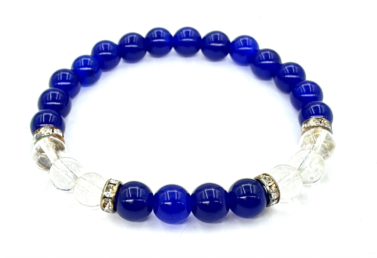 8-mm-Armband mit Geschenkbox – Lapislazuli und Diamant