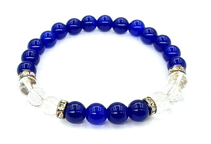 8-mm-Armband mit Geschenkbox – Lapislazuli und Diamant