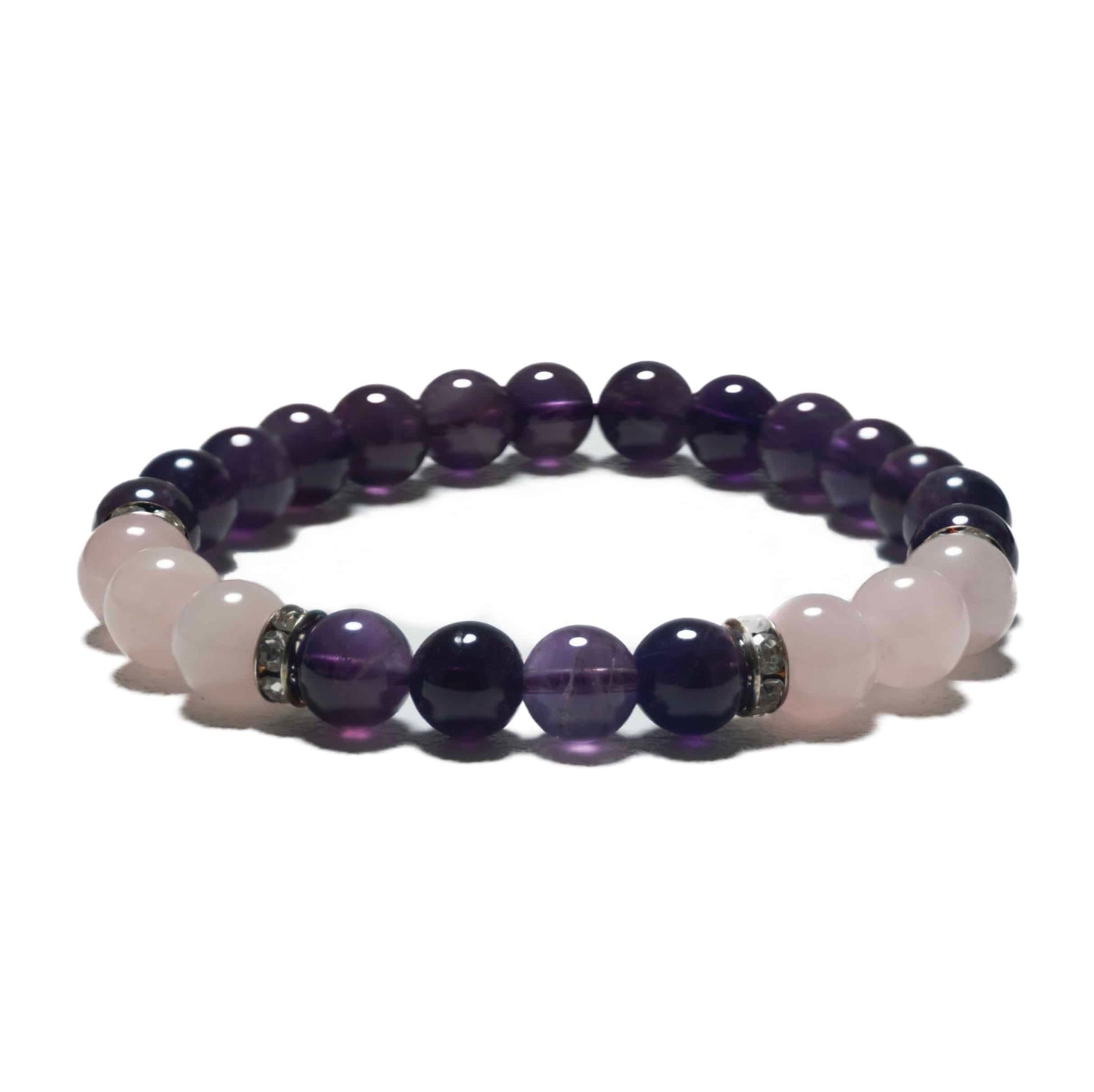 8-mm-Armband ohne Geschenkbox – Amethyst und Diamant
